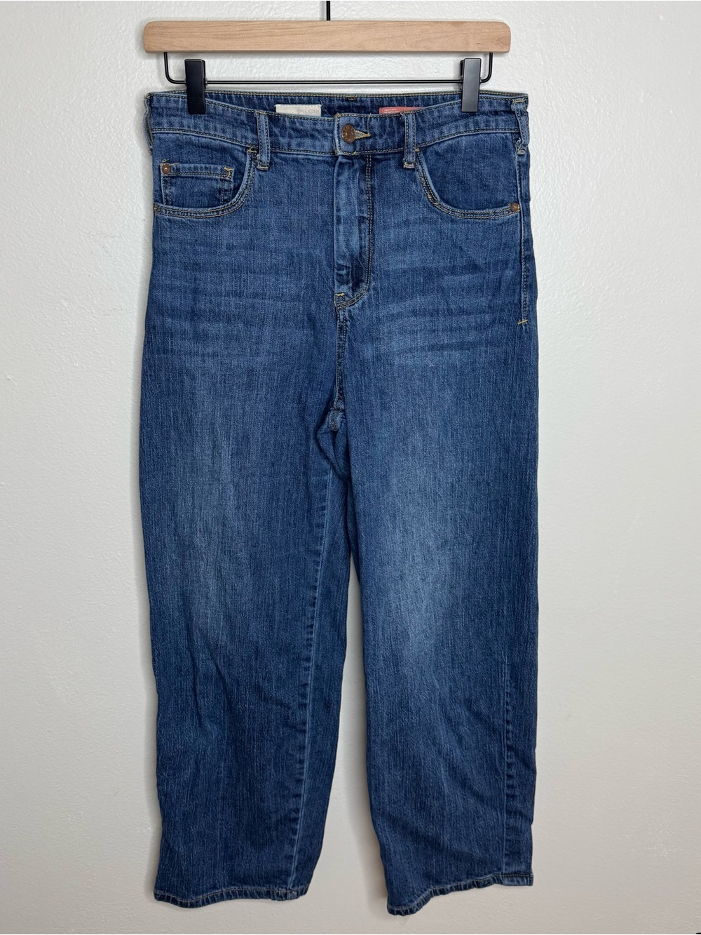 Pilcro Anthropologie The Skipper Cropped High Rise Wide Leg Jeans Medium Wash